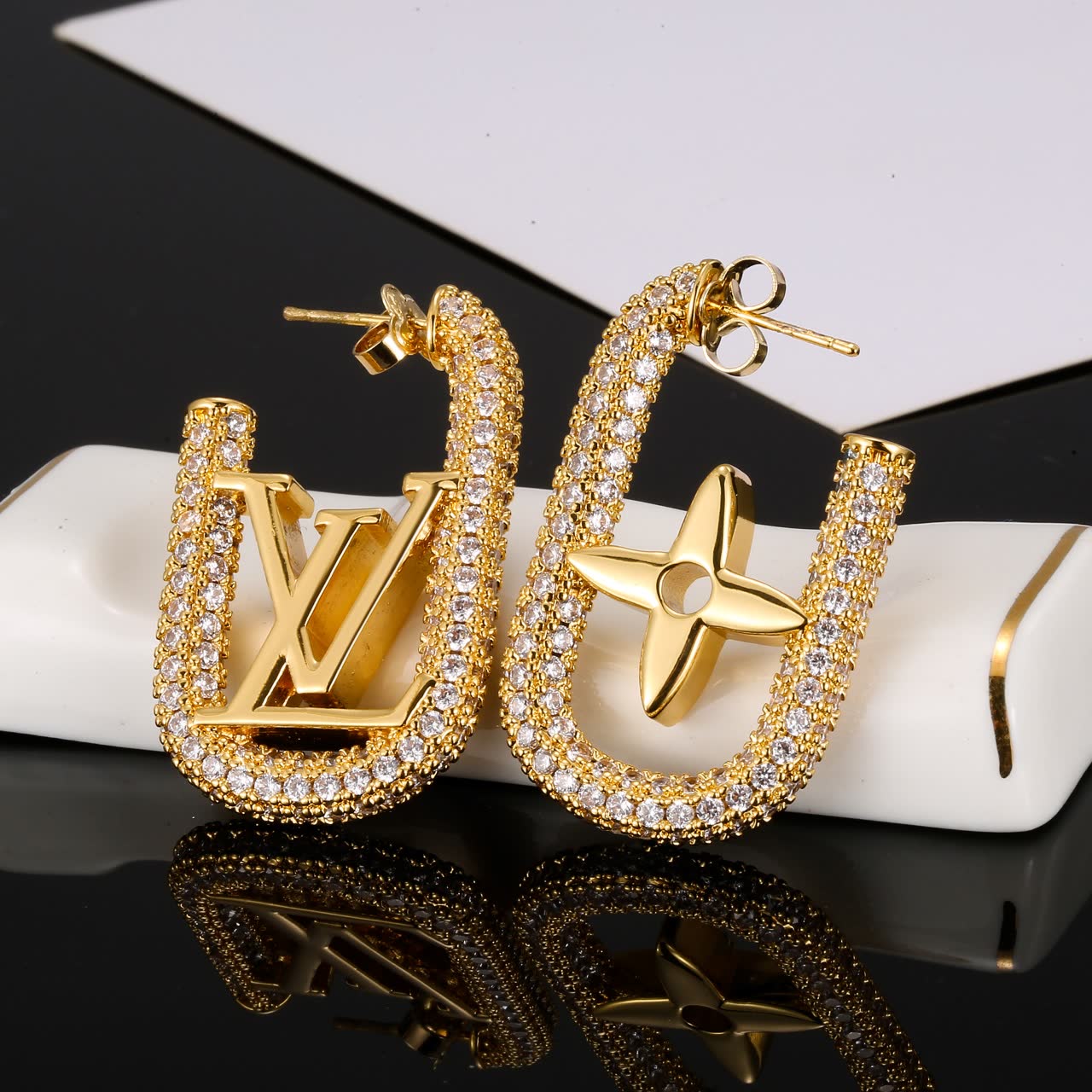 Louis Vuitton Crystal-Embellished Earrings